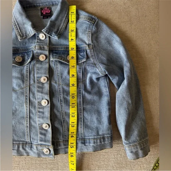 Girls My Little Pony Denim Jean Jacket Unicorn Pegasus Graphic Kids Blue Coat - Picture 10 of 11